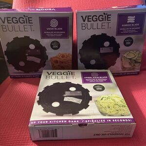 Veggie Bullet Blade Lot of 3 Udon Ribbon Angel Hair Brand New In Box!